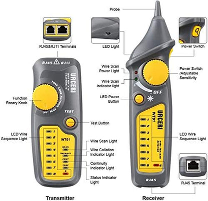 Détecteur de Câbles Electrique Testeur RJ45 RJ11 Traceur Câble Réseau Pratique à Opérer neuve