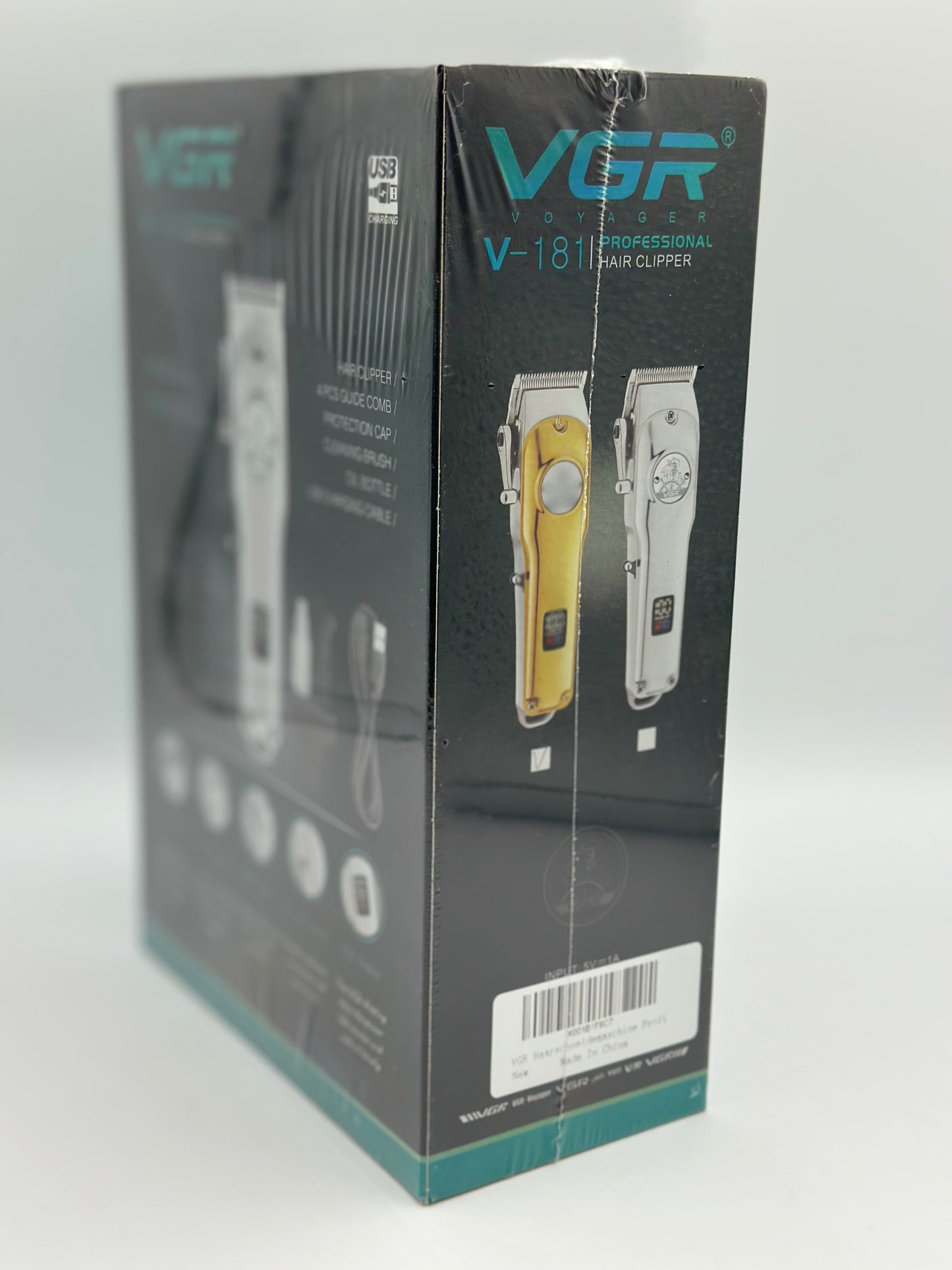 Tondeuse à cheveux professionnelle pour homme, câble USB/sans fil, rechargeable avec écran LED (doré)