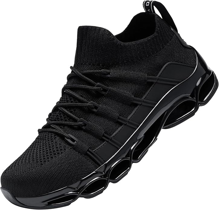 Chaussures de Sécurité Hommes Basket de Securite Femme Protection Acier Amorti Mode Confortable Legere Respirante Chaussure de Chantier(Noir G,44 EU)