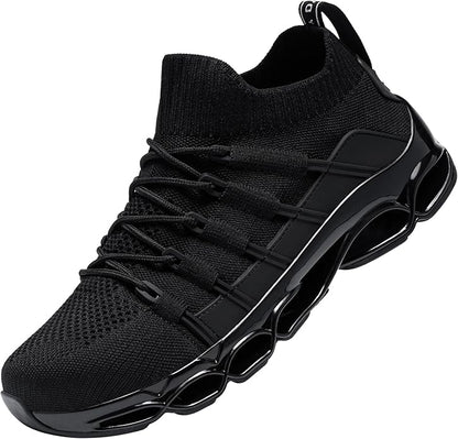 Chaussures de Sécurité Hommes Basket de Securite Femme Protection Acier Amorti Mode Confortable Legere Respirante Chaussure de Chantier(Noir G,44 EU)