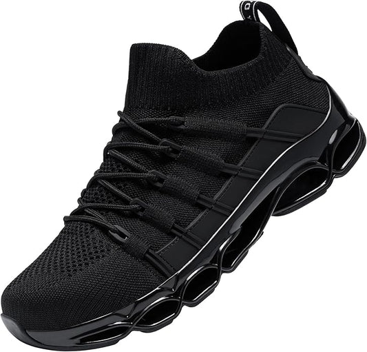 Chaussures de Sécurité Hommes Basket de Securite Femme Protection Acier Amorti Mode Confortable Legere Respirante Chaussure de Chantier(Noir G,44 EU)