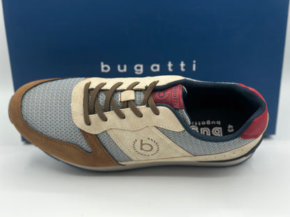 Baskets basses en mesh beige à semelle running semi-compensée à talon renforcé et lacets plats