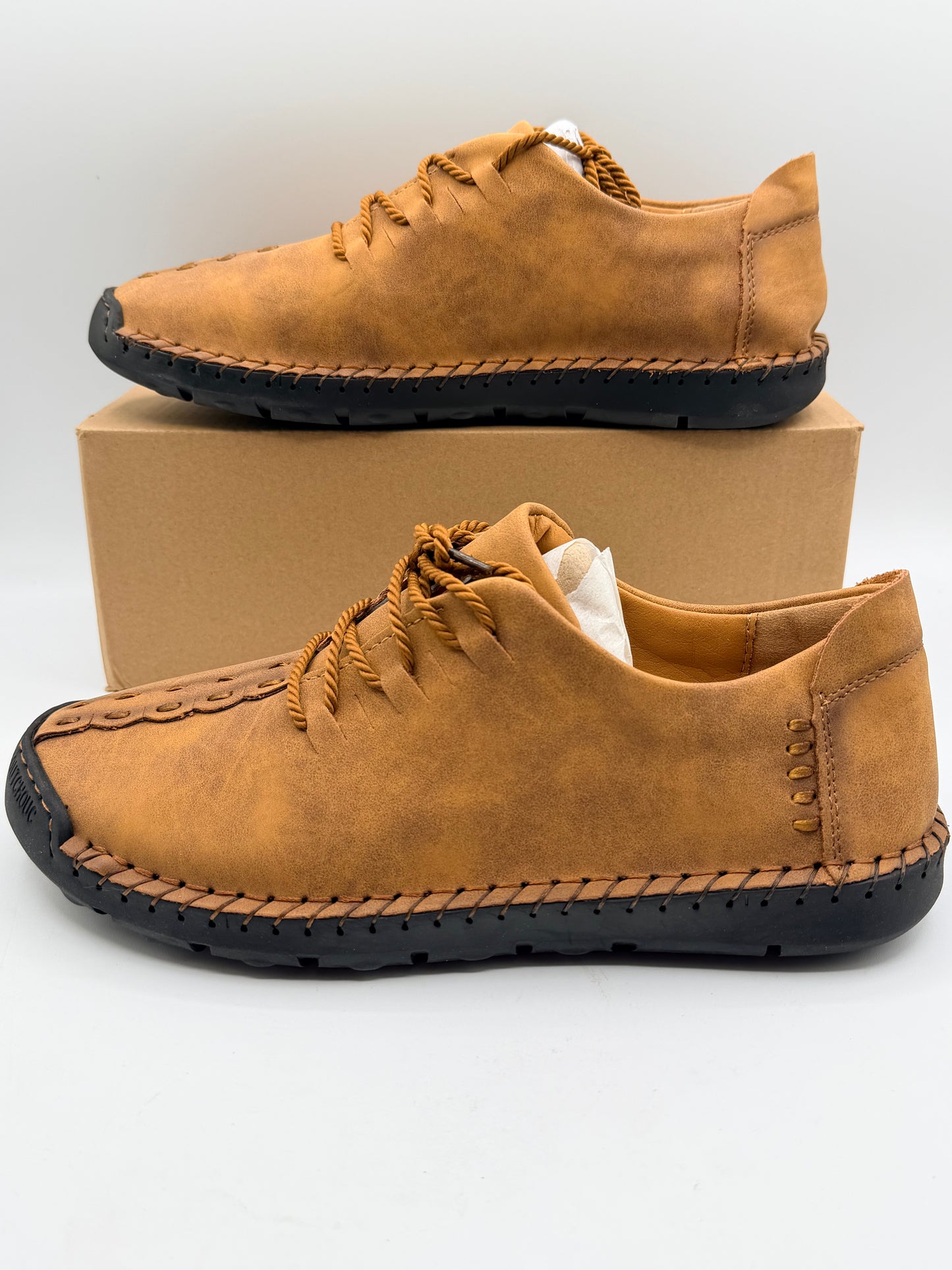 Chaussures en cuir décontractées pour hommes Mocassins athlétiques légers Chaussures à enfiler à la mode