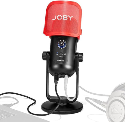 Micro à Condensateur avec Connexion USB, Microphone pour Stream, Podcast, Interview, Contrôles Mute et Gain sur Le Micro USB, Retour Possible Via Écouteurs, Compatible avec Mac et PC
