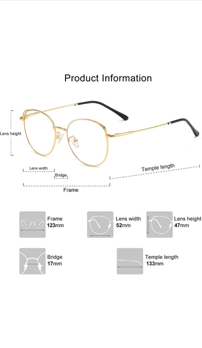 SOJOS Lunettes Anti-Lumière Bleue Oeil De Chat Branchée métal Pour Femmes She Young