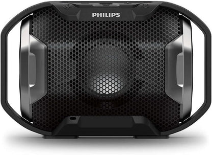 Philips Audio Enceinte Bluetooth portable SB300B/00 (Basses volumineuses, Bluetooth, lumière multicolore, fonction mains-libres, anti-chocs et étanche) Noir