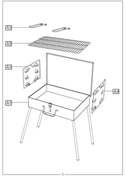Barbecue charbon de bois Camping intra compact pliable portable