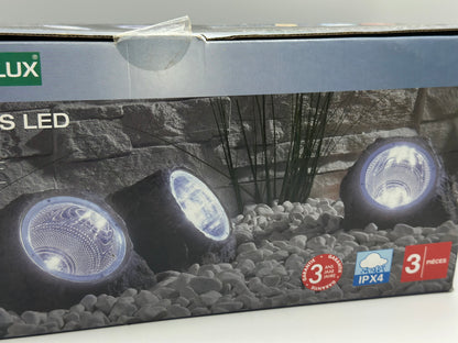 Lot de 3 lampes solaires « pierre » à LED