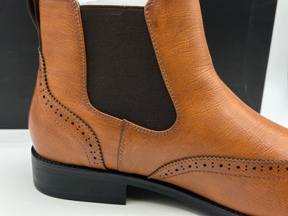 Bruno Marc Men Chelsea Boots Brogue en cuir Bottes de cheville Bottes Slip Boots
