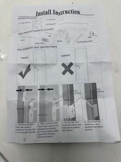 Renfort de Sécurité de Porte Verrou Porte à la Maison Sécurité des Enfants Argent