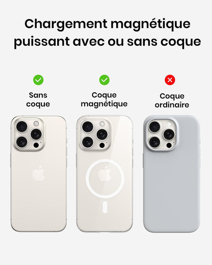 Chargeur Magsafe pour smartphone, 15W Wireless Induction, Magnétique sans Fil avec ventilateur