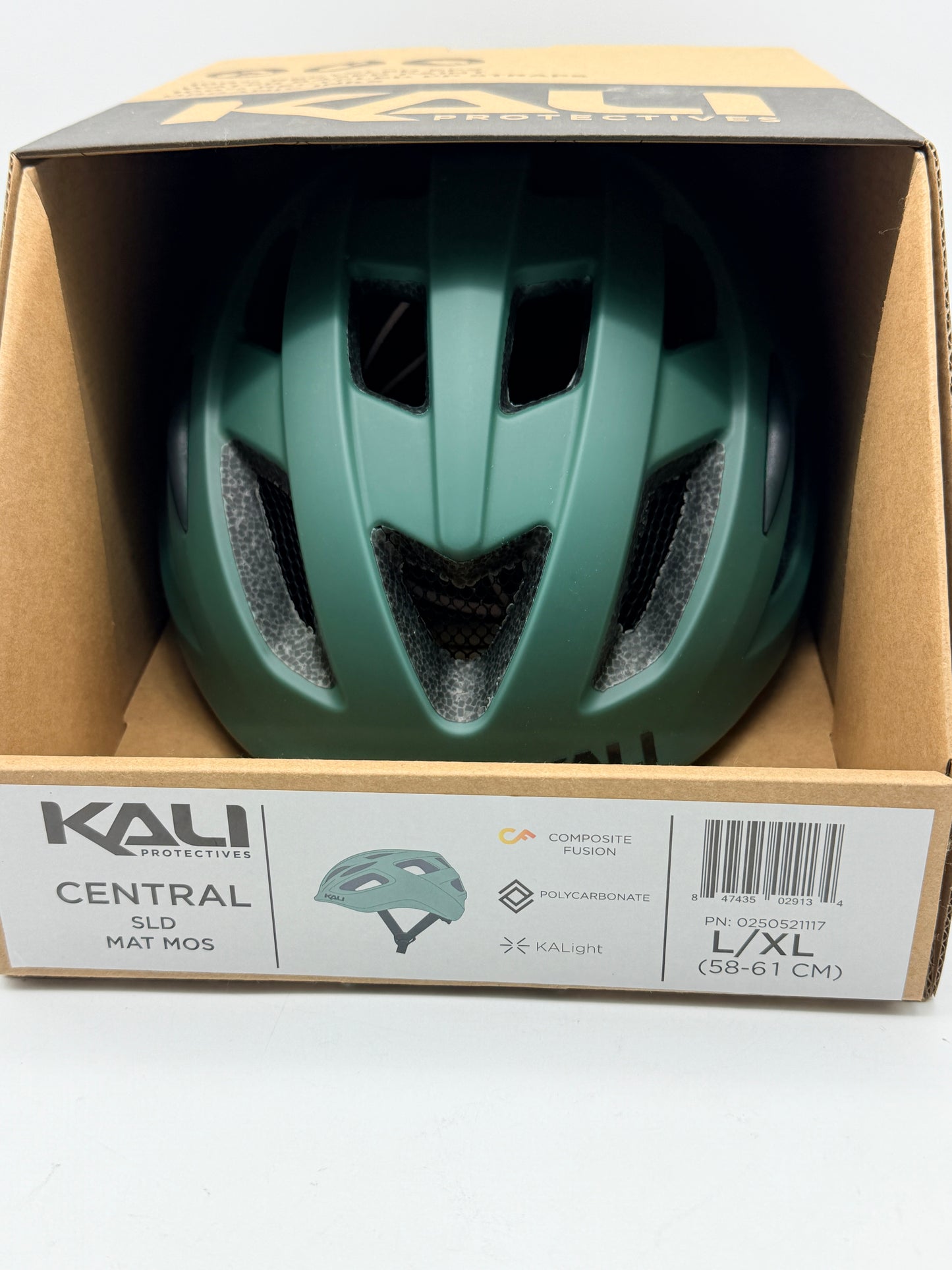 Casque vélo Kali Protectives Central Sld Mat Mos Taille L/XL 58-61 cm