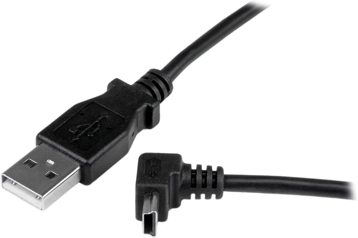 StarTech.com Câble Mini USB 1 m - A vers Mini B coudé 90° vers le haut - Câble USB Mini B Angle Coude vers le haut - Noir 1m (USBAMB1MU)