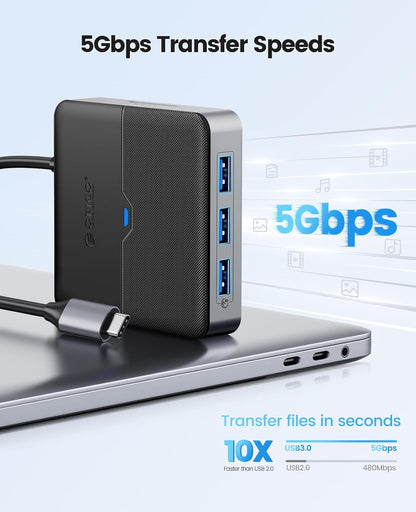 Hub USB C 9 en 1 Station d'accueil avec 1080P VGA & 4K HDMI, PD 100W, Ethernet 1000M, SD/TF, 3 Ports 5Gbps USB A 3.0, Type C Multi Docking Station pour MacBook Air Pro M2 M1 iPad Surface Dell Hp