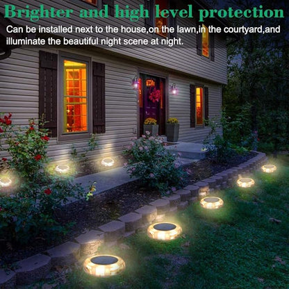 Lampes solaires de jardin Sol extérieur, 4 Led Lights IP68 Résine étanche jardin Chemin ou autres