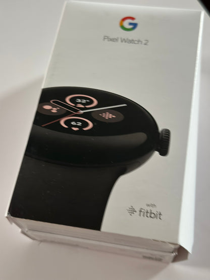 Google Pixel Watch 2 – Boîtier en Aluminium Noir Mat – Bracelet Sport Noir Volcanique – Wi-FI