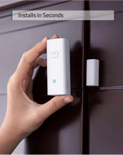 eufy Security, Capteur d'entrée eufy Security - Détecteur pour Portes et fenêtres avec Alarme, alertes sur Application Android/iOS, 2 Ans d'autonomie - Nécessite eufy HomeBase ou HomeBase E