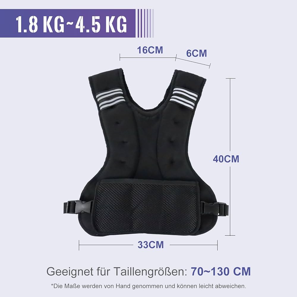 Vailge Gilet lesté de course pour homme et femme - Gilet d'entraînement avec poids pour fitness, musculation, course, cross training