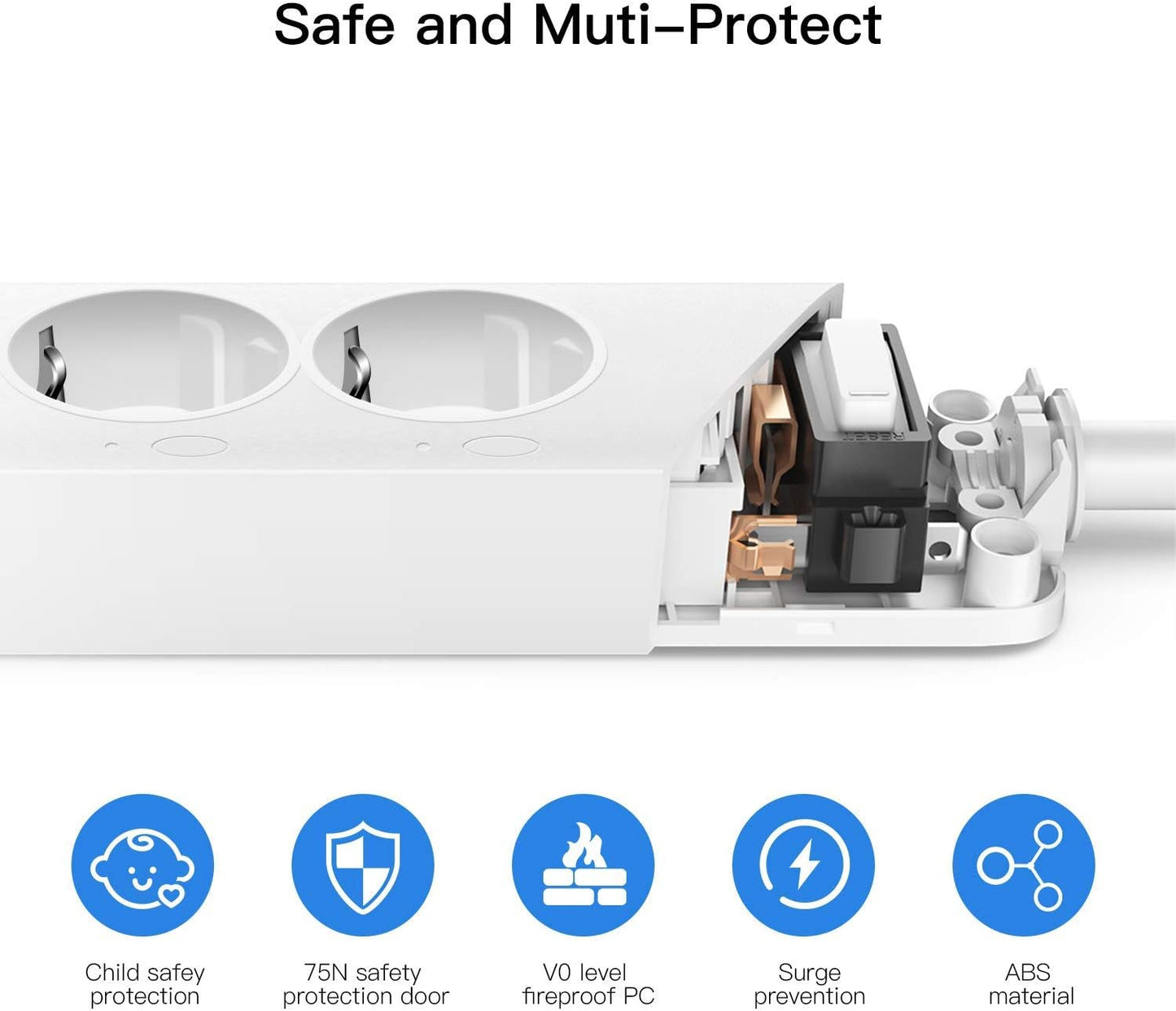Prise Connectée WIFI Yuanguo Multiprise Intelligente 4000W 16A Indépendants Contrôle Vocal Français de App Compactible avec Alexa/Google Home/IFTTT 4Sortie 2USB Protection contre Surcharge