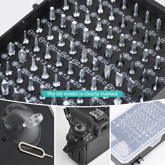 Jeu de tournevis de précision - 115 pièces - pour téléphone portable, ordinateur portable, PC, montres, lunettes, consoles
