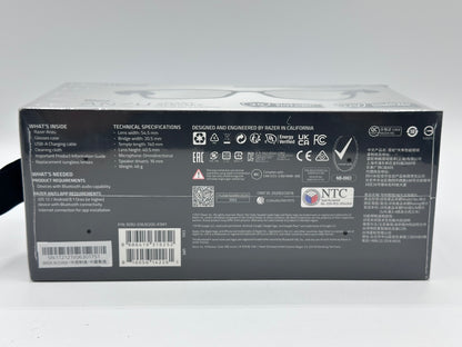 Lunettes à filtre anti-lumière bleue ou lunettes de soleil audio (Rectangle, Large) (Son à faible latence, Conception IPX4 résistante à l’eau, Micro intégré et haut-parleurs) Noir Razer Anzu