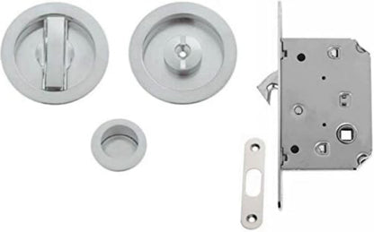 VI.TEL. E0262 N 51 Kit avec serrure pour portes coulissantes Chrome satiné