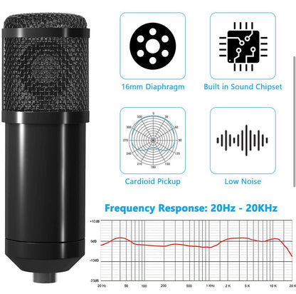 Microphone Kit Professionnel USB - Condensateur avec Filtre Anti-Pop PC neuf