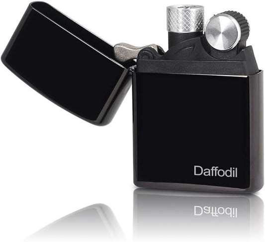 Daffodil Briquet USB Electrique Rechargeable Noir Tempête sans Flamme Anti-Vent Briquet Électronique à Batterie Rechargeable Via USB