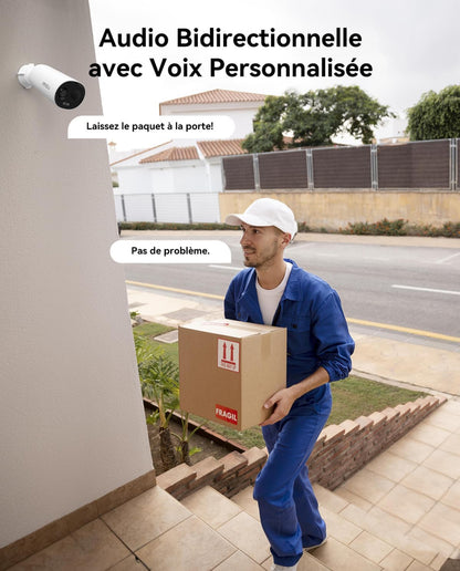Imou 2K Caméra Surveillance WiFi Extérieur sans Fil Batterie, Caméra de Surveillance Extérieur, PIR & AI Détection Humaine, Vision Nocturne Couleur, Audio Bidirectionnel,Mode Privé,Sirène,Étanche IP66