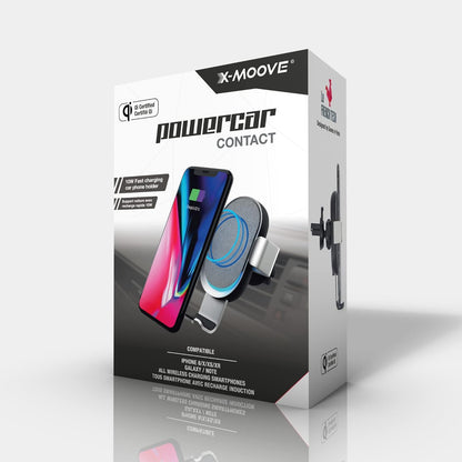 Xmoove - Support Voiture avec Charge sans Fil Rapide Qi - 10W - POWERCAR Contact Inter
