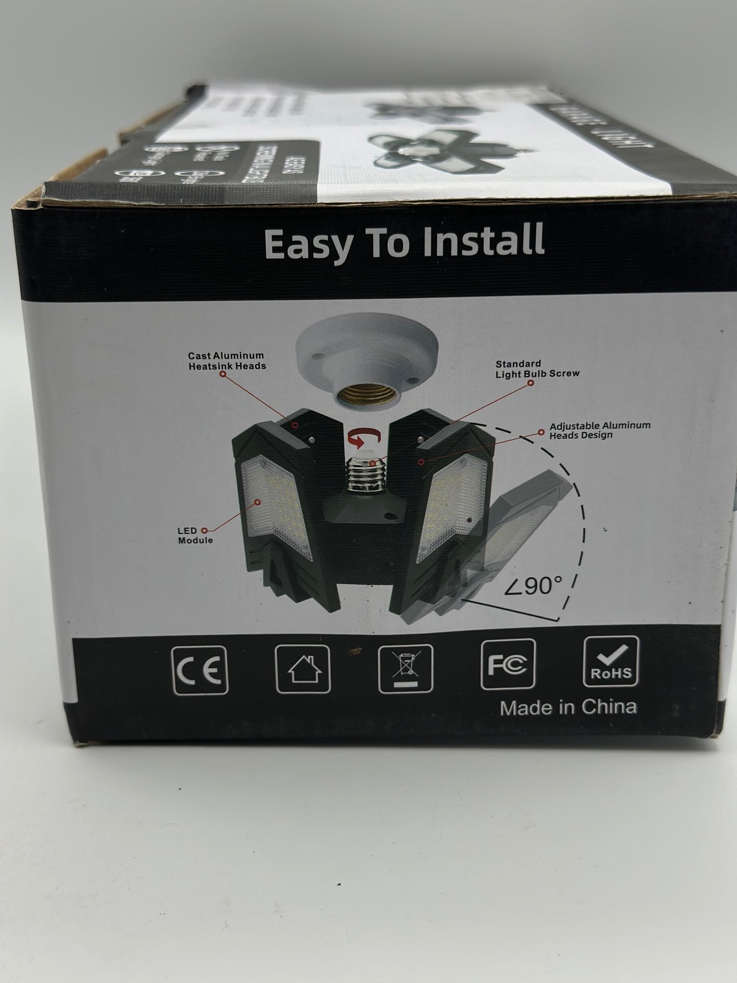 Luminaires de Garage à LED, 12000LM - 6500K Luminaire Garage, Éclairage Magasin Avec Panneaux Ajustables Multi Panneaux Position LED Plafond Lumineux Pour Garage Magasin Atelier Sous-sol Entrepôt
