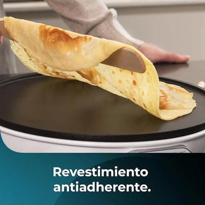 Crêpière, 1200W de Puissance, Revêtement Antiadhésif, Rouleau d'Espacement et Spatule neuf