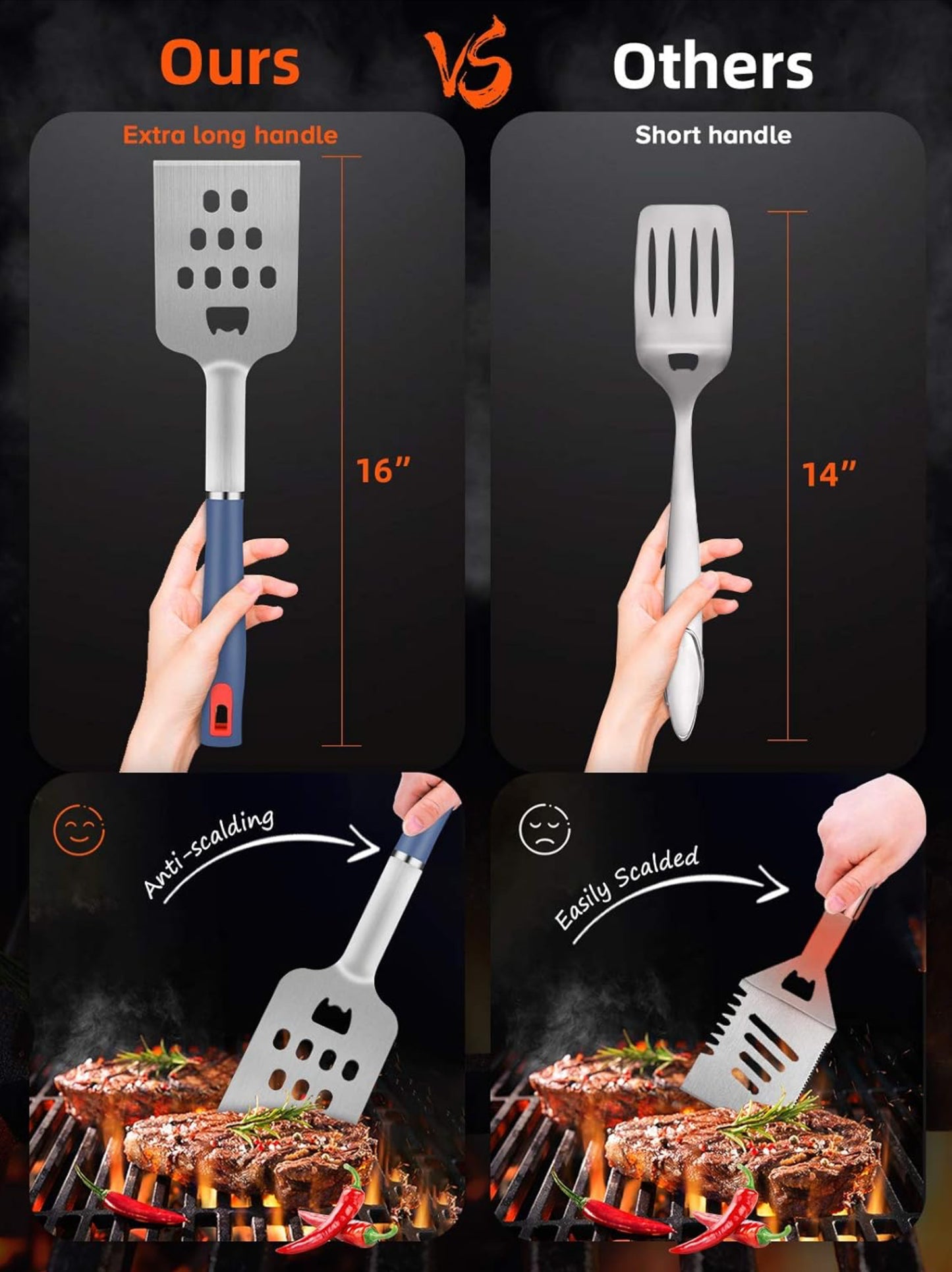 Ustensiles Barbecue, 20 Pièces Kit Barbecue avec Brosse Nettoyage Accessoires, Barbecue Portable Accessoire pour Jardin, Extérieur, Randonnée et Voyage Grillade