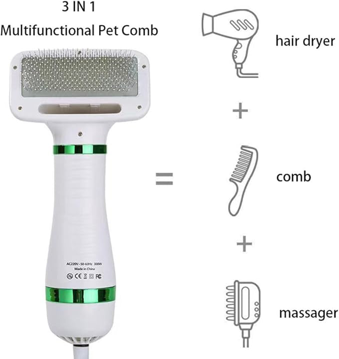 Sèche-Cheveux pour Animaux Compagnie Brosse Toilettage pour Chat et Chien Professionnel Maison Toilettage pour Animaux Compagnie Séchage Portable Sèche-Cheveux pour Chien