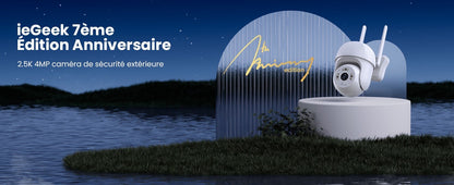 Caméra Surveillance 4MP 360° WiFi Exterieure, PTZ Caméra IP, Suivi Automatique Pan 355° Tilt 90°, Vision Nocturne Couleur, PIR Détection de Mouvement, Audio Bidirectionnel, PC/Sirène/IP65