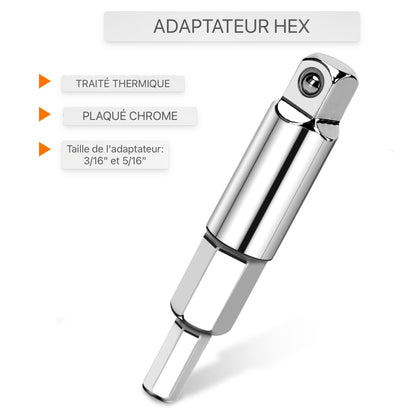 Clé à cliquet multi WADEO, clé dynamométrique 3/8” à 1/4” 4 en 1 tournevis réversible, clé à cliquet double pour climatisation, réfrigérateurs, appareils de réparation