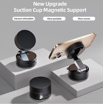 Support de téléphone magnétique pliable et rotatif blanc - Miroir de fitness magnétique robuste - Surface lisse - Pour tous les véhicules