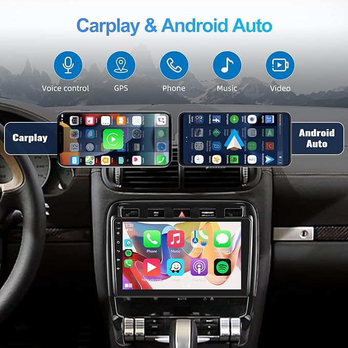 Autoradio pour Porsche Cayenne 2G+32G Android 13 2002-2010 avec CarPlay Android Auto