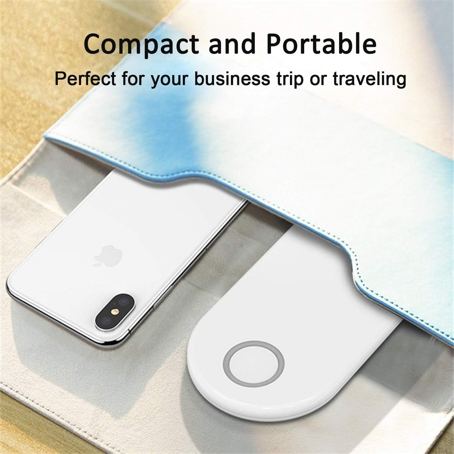 Chargeur sans Fil Rapide, Chargeur à Induction Fast Qi Station de Charge pour A pple Watch 5/4/3/2/1 iPhone11/Pro/X/XR/XS/8/Plus, AirPods1,2 AirPods Pro Samsung Galaxy S10 / S9 / S8, Note 10/9 3 en 1
