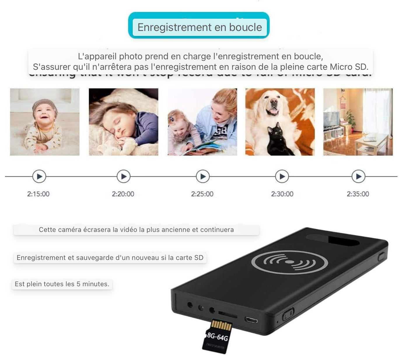 Caméra espion Mini caméra Batterie externe Caméra Enregistreur Power Bank Full HD 1080P Micro Caméra espion sans fil Nanny Caméra cachée avec vision nocturne et détection de mouvement pour l'intérieur et l'extérieur