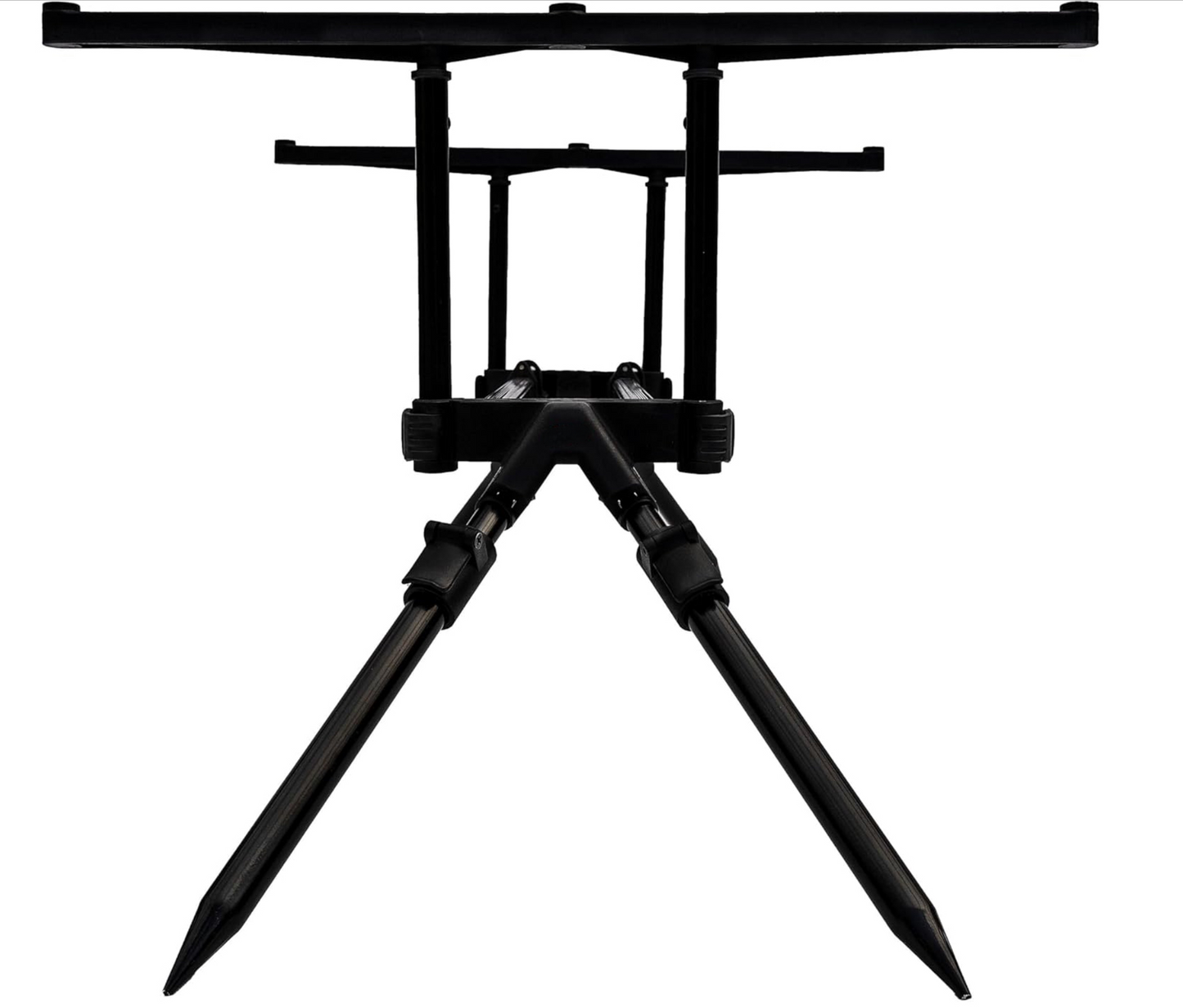 Kit de base Rod Pod et détecteurs de morsure avec tout ce dont vous avez besoin pour vous lancer dans la pêche à la carpe, comprend un pod de canne avec trois barres de canne, Noir