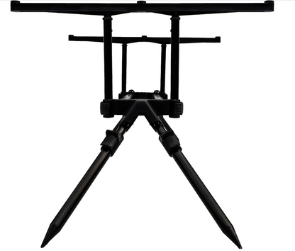 Kit de base Rod Pod et détecteurs de morsure avec tout ce dont vous avez besoin pour vous lancer dans la pêche à la carpe, comprend un pod de canne avec trois barres de canne, Noir