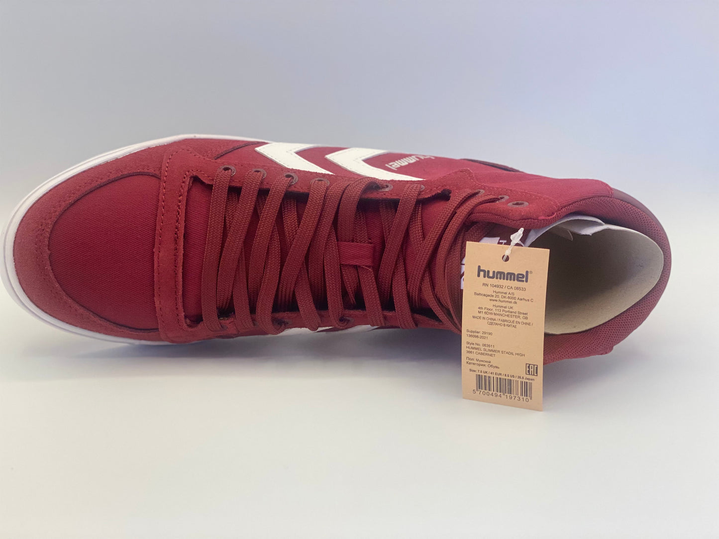 Hummel Slimmer Stadil High Lifestyle Sneaker Baskets Rouge 063511 7647 Neuf