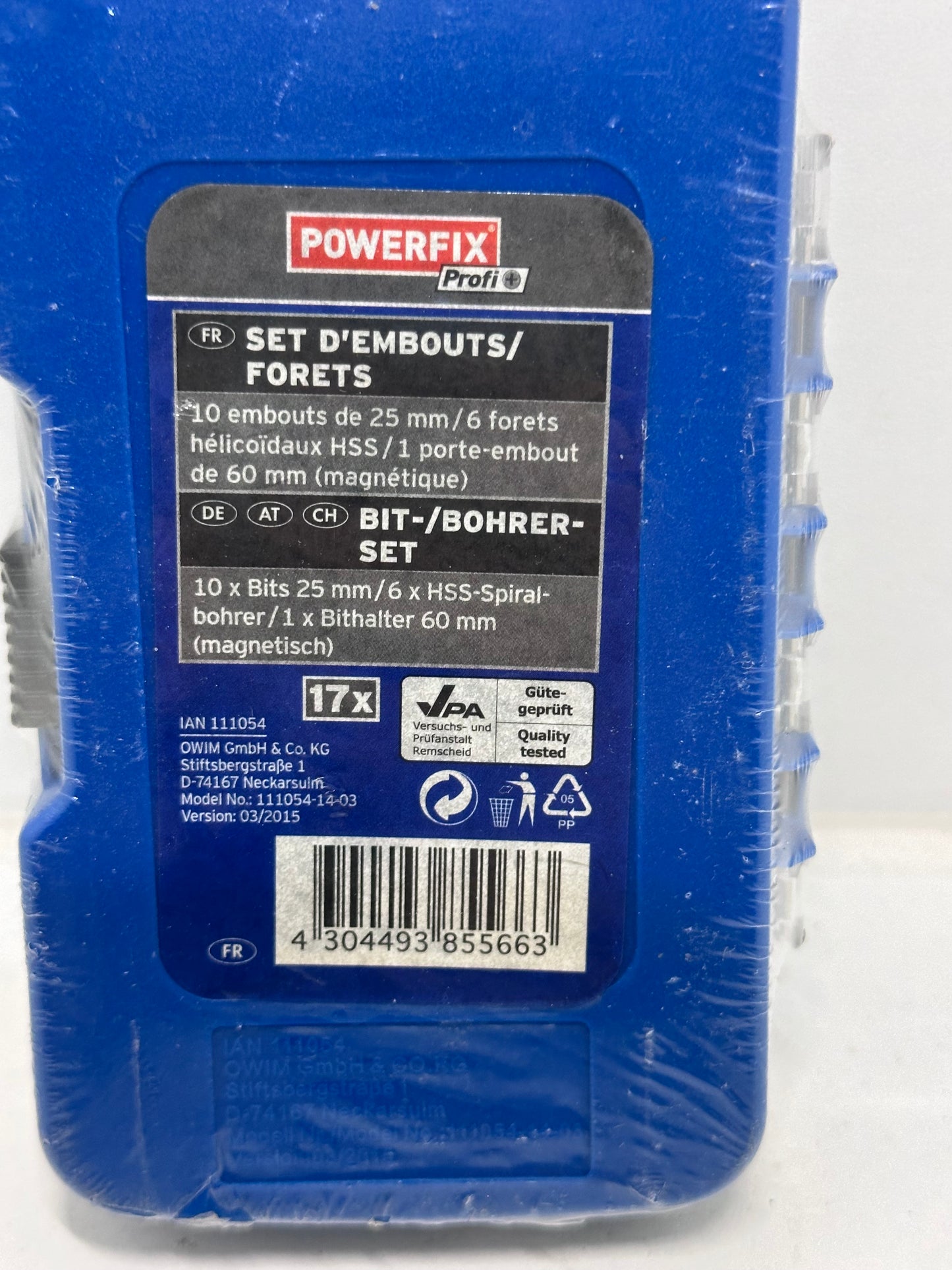 Jeu d'embouts, Powerfix, Profi, porte-embouts HSS foret hélicoïdal 17 pièces