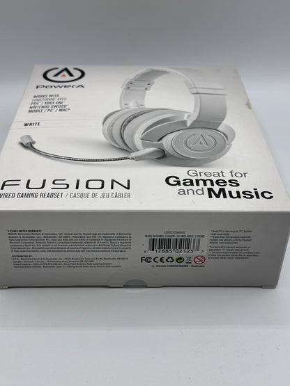 PowerA Fusion Casque Gamer Filaire avec Microphone Amovible - Compatible avec PlayStation 4, Xbox (One, One X, One S, 360), Nintendo Switch, Mac PC, Android , iOS - Blanc