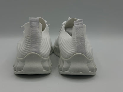 Semelles intérieures en dentelle pour homme - Maille souple - Couleur tendance - Chaussures de sport décontractées respirantes et solides - Pour la course à pied, blanc, 40