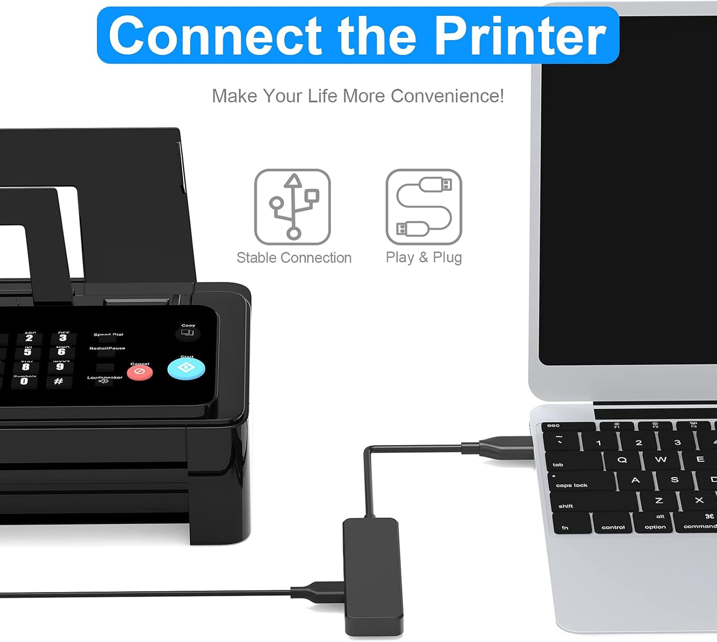 Hub USB 3.0 Multi USB 4 Ports 3.0 5Gbps Adaptateur Portable Multi Data Hub avec Câble de 30mm Compatible pour Macbook/Mac Pro/Mini/iMac/Surface Pro/XPS/Notebook PC, Plug-et-Play