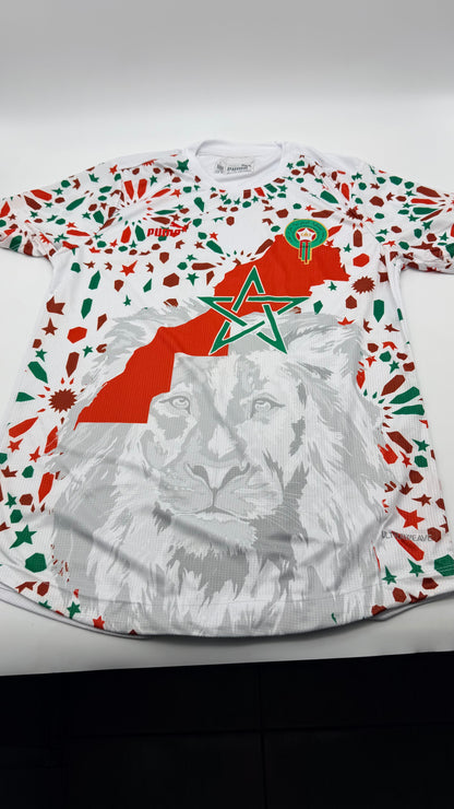 Maillot puma rouge et blanc Maroc taille L (taille petit (s) )