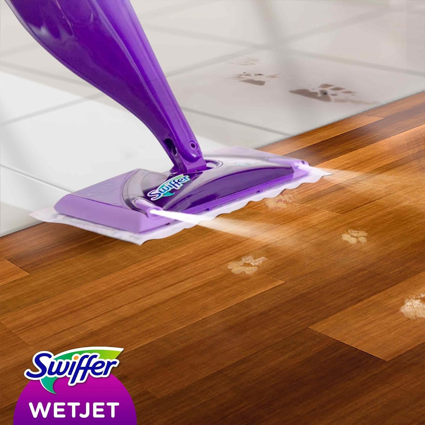 Swiffer WetJet Nettoyant Sol pour Balai Spray, Vent de Fraicheur, 5L (4 unités x 1.25L), Nettoyant