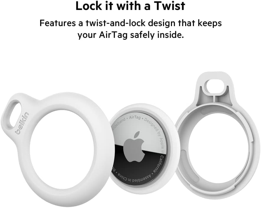 Belkin Anneau de protection avec attache en métal (protection pour AirTag, accessoire résistant neuf